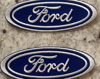 2x Blue Ford Patches iron on