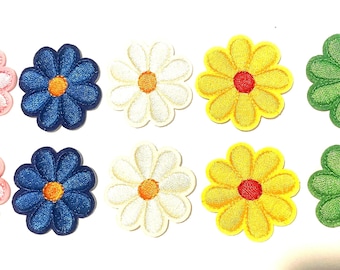 Colorful Flower Iron-On Patches - 10 Pack