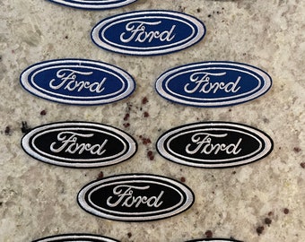 Ford Automobile Motorsports logo badge Embroidered Iron Sew on Patch (10 pack of Ford Patches) (5x black and 5x blue )