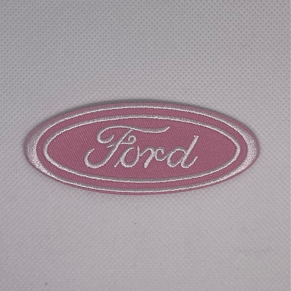 Ford Automobile Motorsports logo badge Embroidered Iron Sew on Patch (Pink) Racing, V8, mustang, raptor, bronco,explorer Free Shipping in US