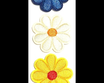Colorful Flower Iron-On Patches: 5-Piece Set, 1.75&quot;