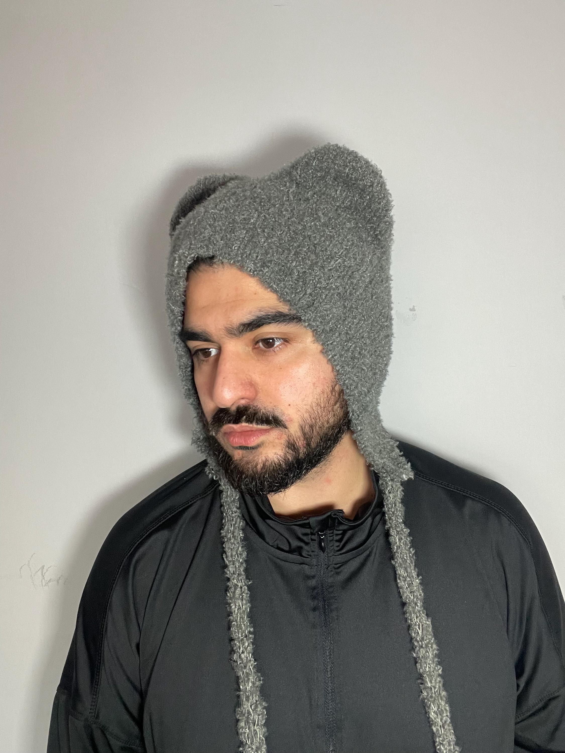 Gray Knit Bear Ears Beanie: Winter Cosplay Hat - Etsy