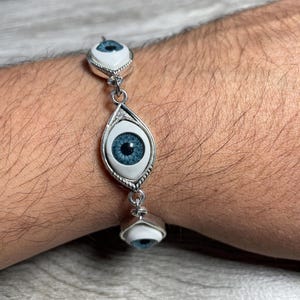 Evil Eye Protection Charm Bracelet - Silver