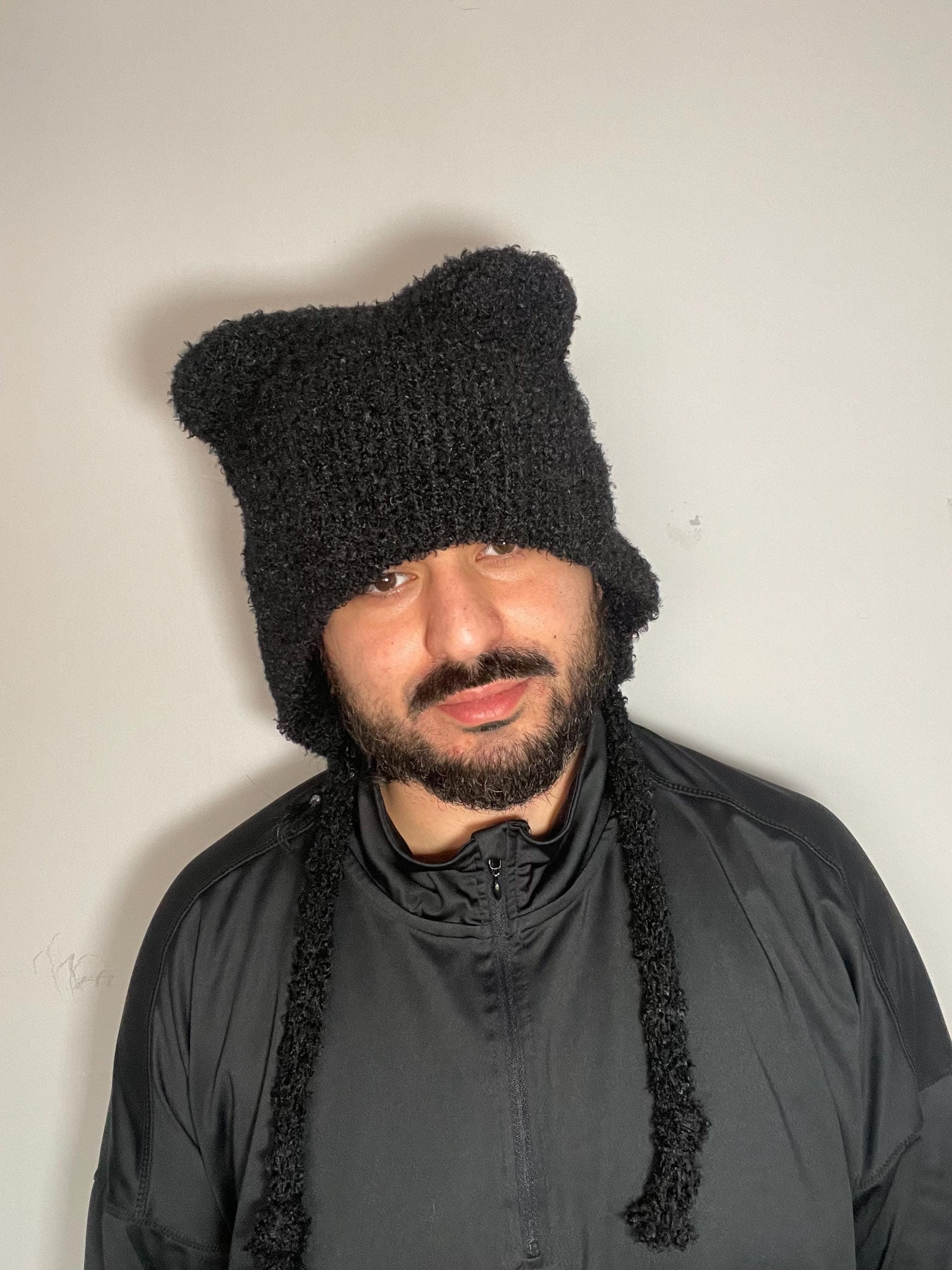 Winter Knit Beanie with Ears for Cosplay and Cold Weather Gray Knit Bear Ears Beanie: Winter Cosplay Hat - Etsy main image 3