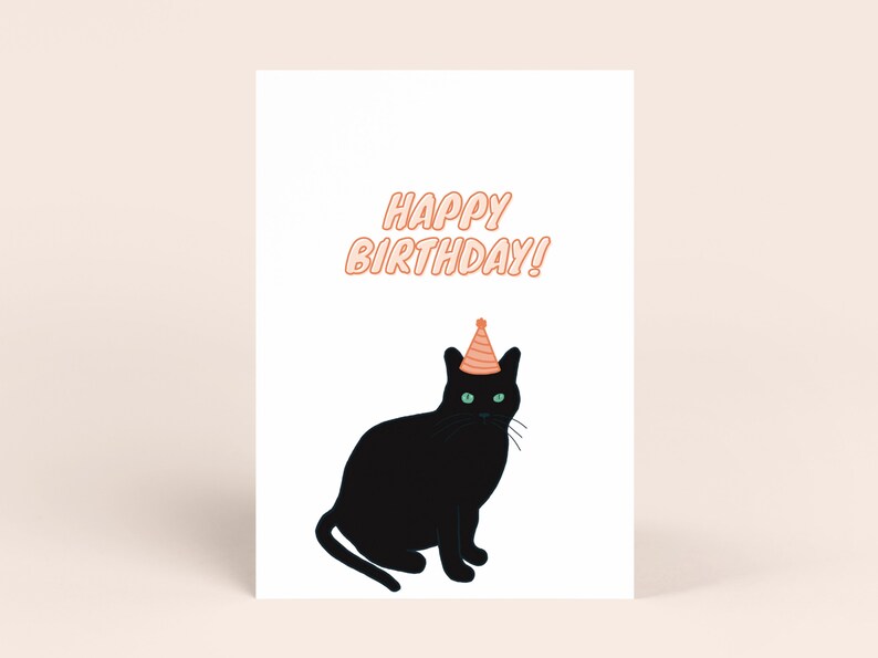 Cat Birthday Card Printable Birthday Card Funny Birthday Card Instant ...