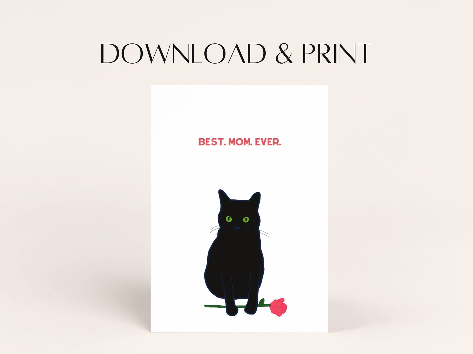 Cat Mother's Day Card | Funny Mother's Day Card | Printable Mother's ...