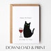 Black Cat Birthday Card Printable Birthday Card Funny - Etsy
