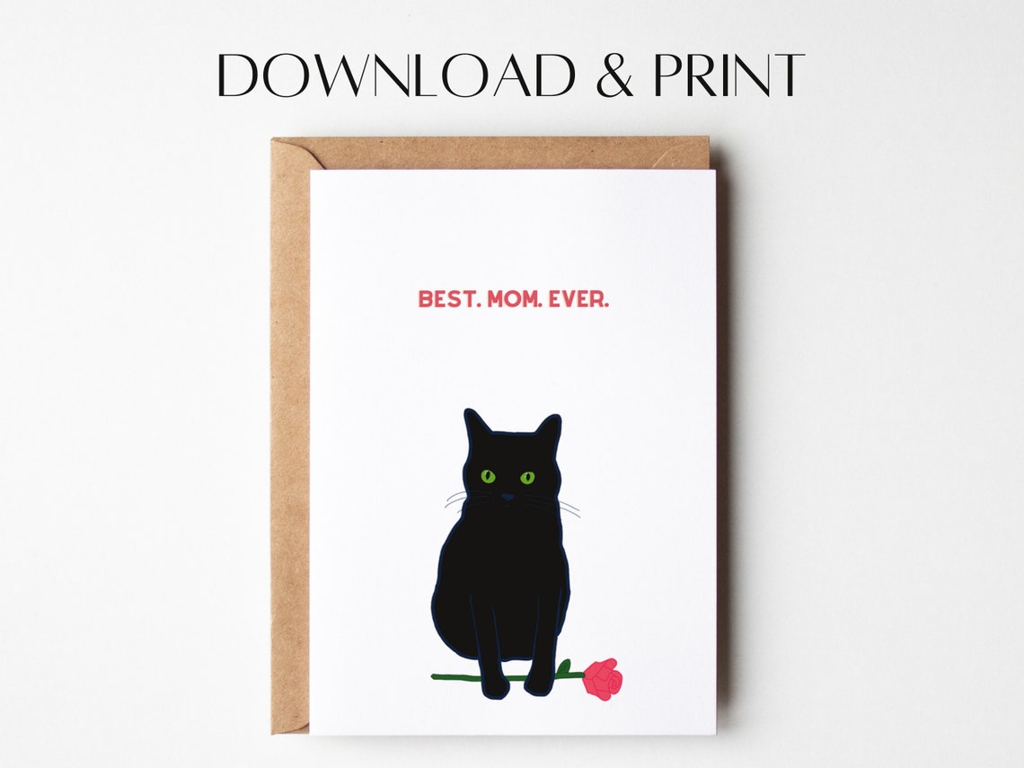 Cat Mother's Day Card | Funny Mother's Day Card | Printable Mother's ...