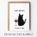 Black Cat Birthday Card Printable Birthday Card Funny Birthday Card ...