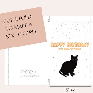 Cat Birthday Card | Printable Birthday Card | Funny Birthday Card ...