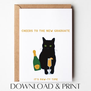 Cat Graduation Card | Funny Graduation Card | Printable Cat Card | Instant Download | Cat Greeting Card | Congratulations Card