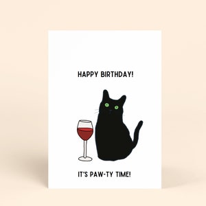 Black Cat Birthday Card Printable Birthday Card Funny Birthday Card ...