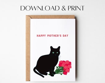 Cat Mother's Day Card Funny Mother's Day Card Printable Mother's Day ...