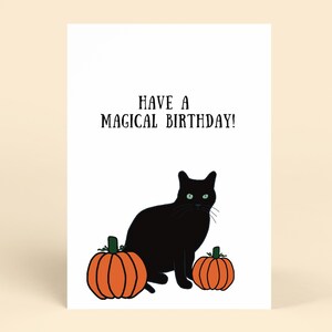 Halloween Birthday Card | Black Cat Birthday Card | Printable Birthday ...