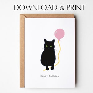 Cat Birthday Card | Printable Birthday Card | Funny Birthday Card | Instant Download | Happy Birthday Printable Card | Printable Cat Card
