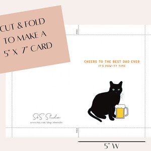 Cat Father's Day Card Printable Father's Day Card Instant Download Cat ...