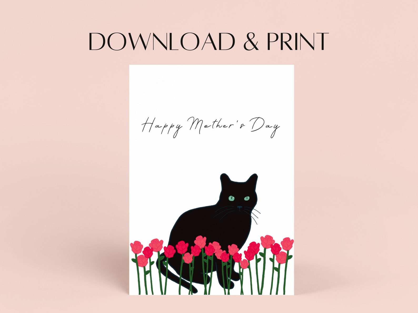 Cat Mother's Day Card | Happy Mother's Day | Funny Mother's Day Card ...