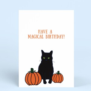 Halloween Birthday Card | Black Cat Birthday Card | Printable Birthday ...