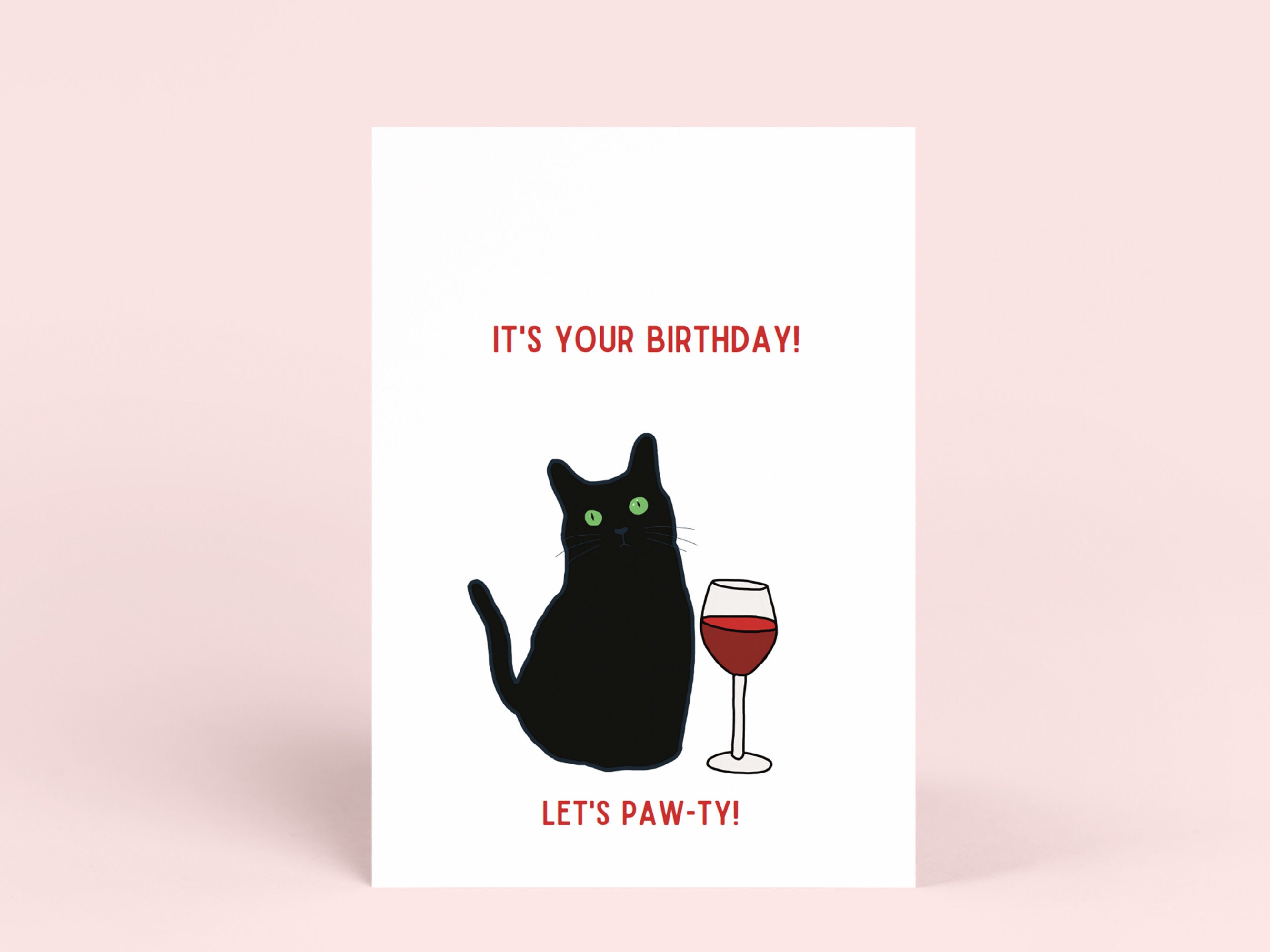 Black Cat Birthday Card Printable Birthday Card Funny Birthday Card