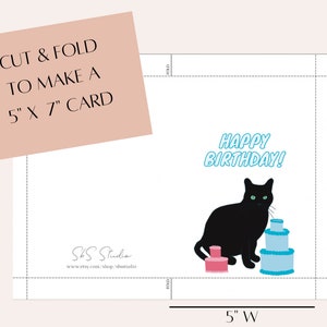 Cat Birthday Card | Printable Birthday Card | Funny Birthday Card ...