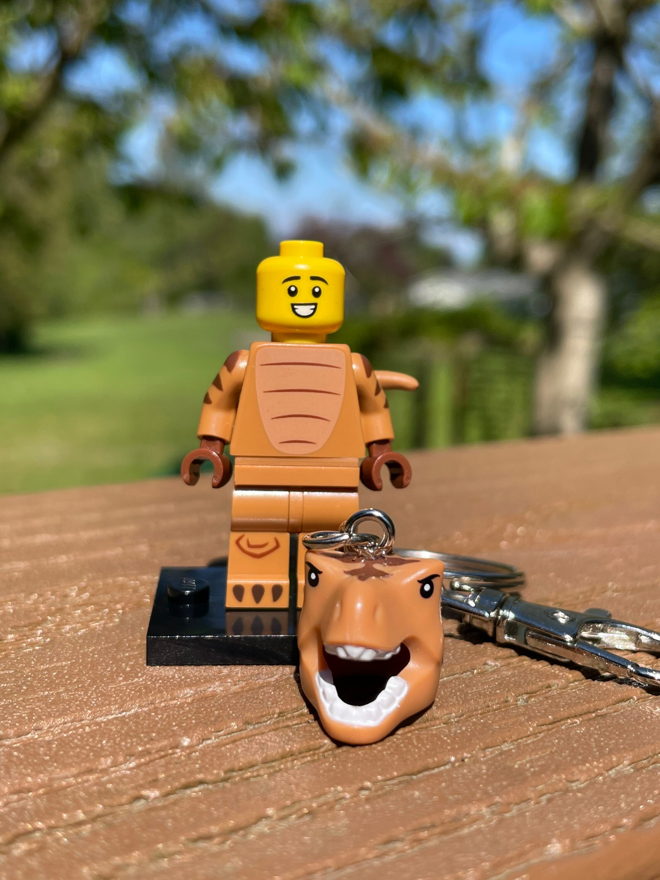 T rex Costume Fan Minifigure Keychain Etsy