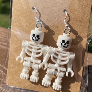 Skeleton minifigure earrings