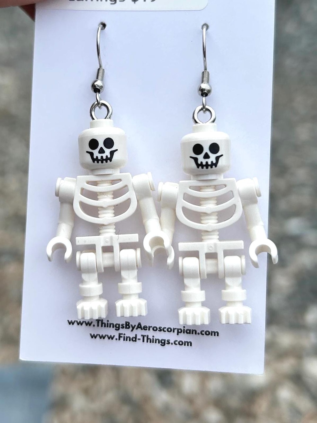 Skeleton Minifigure Earrings