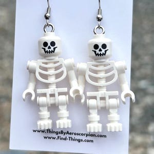 Skeleton minifigure earrings