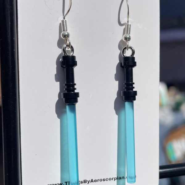 Lightsaber earrings (silver-plated hooks), variety of colors