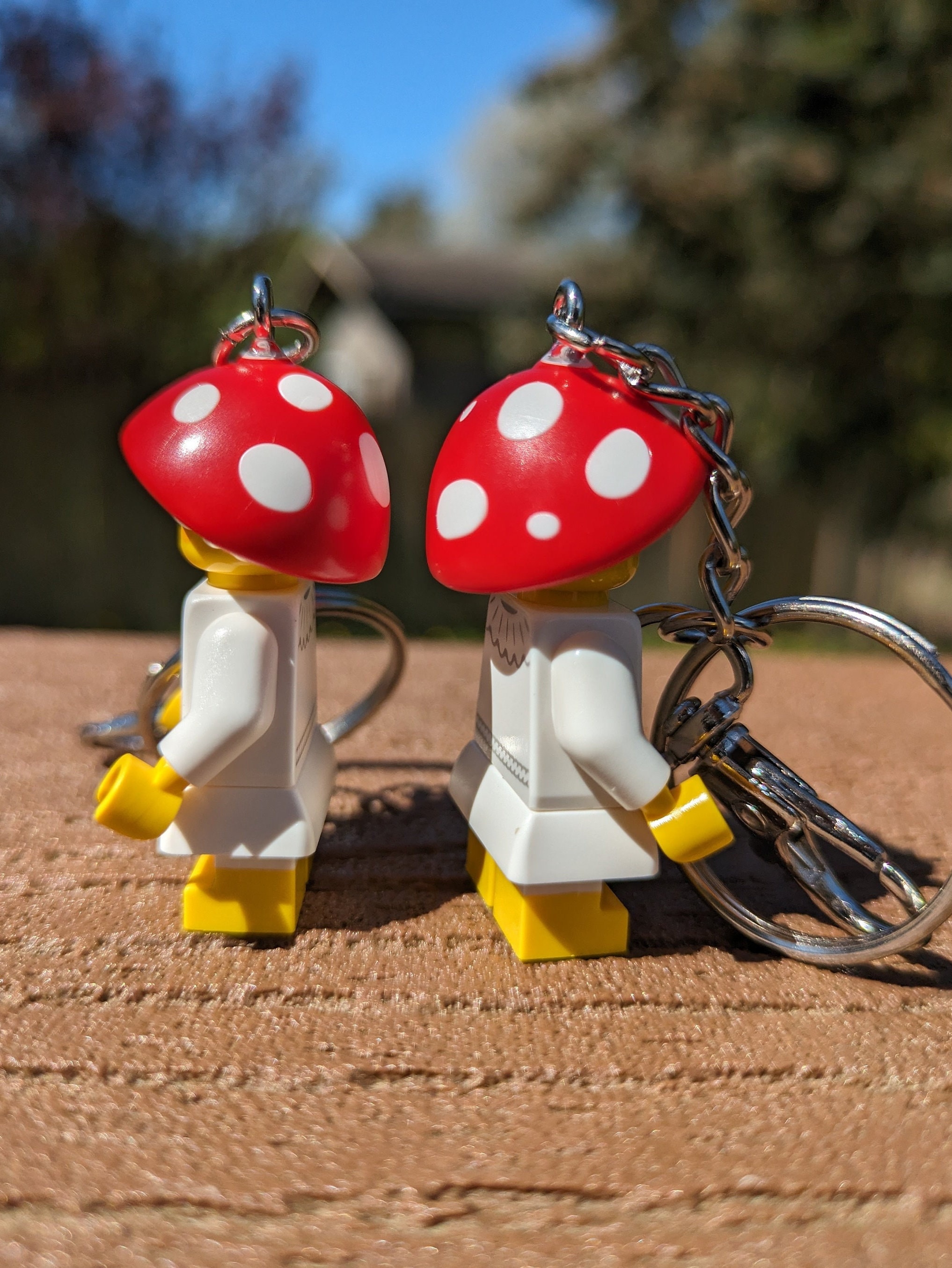 Mushroom Sprite minifigure keychain - Etsy 日本