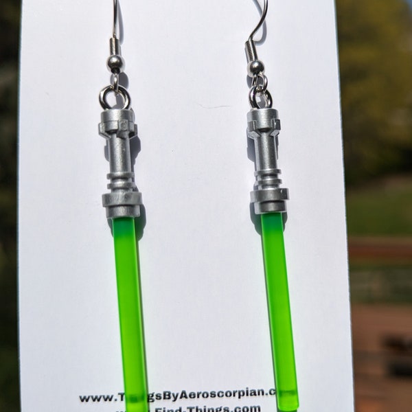 Lightsaber earrings (stainless steel hooks), variety of colors