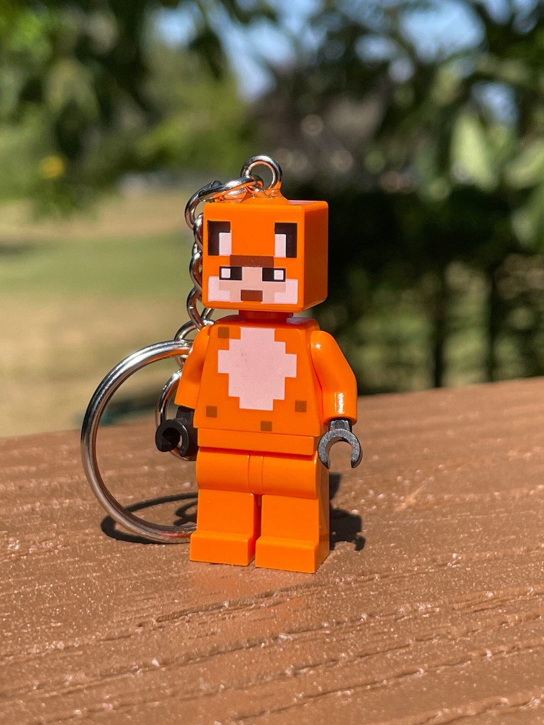 Minecraft Fox Skin Minifigure Keychain - Etsy