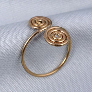 Gold Double Coil Spiral Ring, Handmade Spiral Gold Ring, Gold plated Spiral Ring, Daily Wear Spiral Ring, Dainty Gold Ring, Ring for Women,