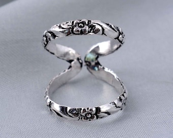 Schienenring, 925 Silber Arthritis Ring, Knöchelring, verstellbarer Silberring, einfacher Ring für Frauen, Statement-Ringe, Geschenk für sie