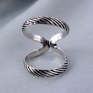 Zilveren artritisring, Artritisspalkring van sterlingzilver, Verstelbare artritisring, Handgemaakte designring, Midi-ring voor dames