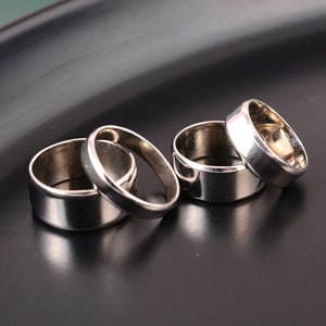 925 Solid Silver Band, Flat Wedding Band, Simple Ring plain Band, Cigar Silver Band, Stacking Silver Ring, Band For Man And Women, Gifting,