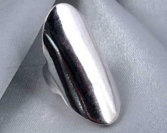 Anello in argento massiccio 925, anello semplice d'argento, anello lungo, anello a dito pieno, anello in argento sterling 925, anelli
