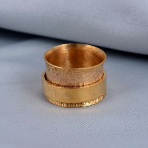 Spinner Gold Ring, Worry Gold Ring, Fidget Ring, Gold plated Spinner Ring, Thumb Gold Ring, Meditation Gold Ring, Handmade Spinner Ring,
