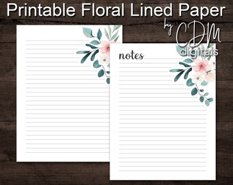 PRINTABLE Set of 3 Double Column Lined Paper Letter Size Pages Wide ...