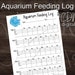 PRINTABLE Aquarium Feeding Log Sheet, Fish Tank Journal - Letter Sized ...