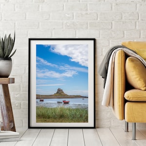 Lindisfarne Castle und Hafen - Landschaftsdruck - Northumbria Art (C024)