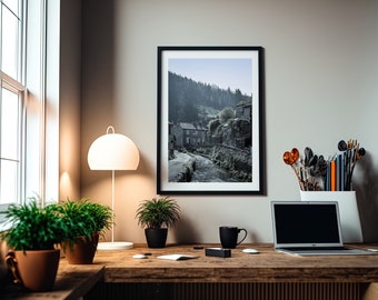 Castleton Cottages - Landscape Print - Peak District Print (CO45)