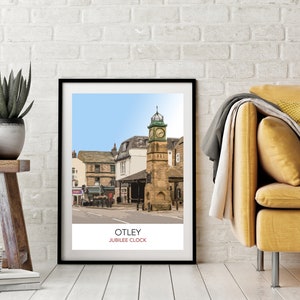Otley Jubilee Clock Poster Art - Yorkshire Print (P009)