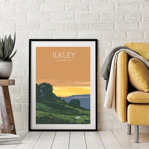 Ilkley Cow and Calf Poster – Yorkshire Print, Wharfedale Wall Art, Printable Digital Download or Physical Print