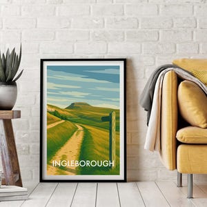 Ingleborough 3 Peaks - Poster Art - Yorkshire 3 Peaks Print - Yorkshire Art (P027)