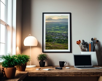 Stampa del paesaggio di Ilkley Moor: Yorkshire Dales Art