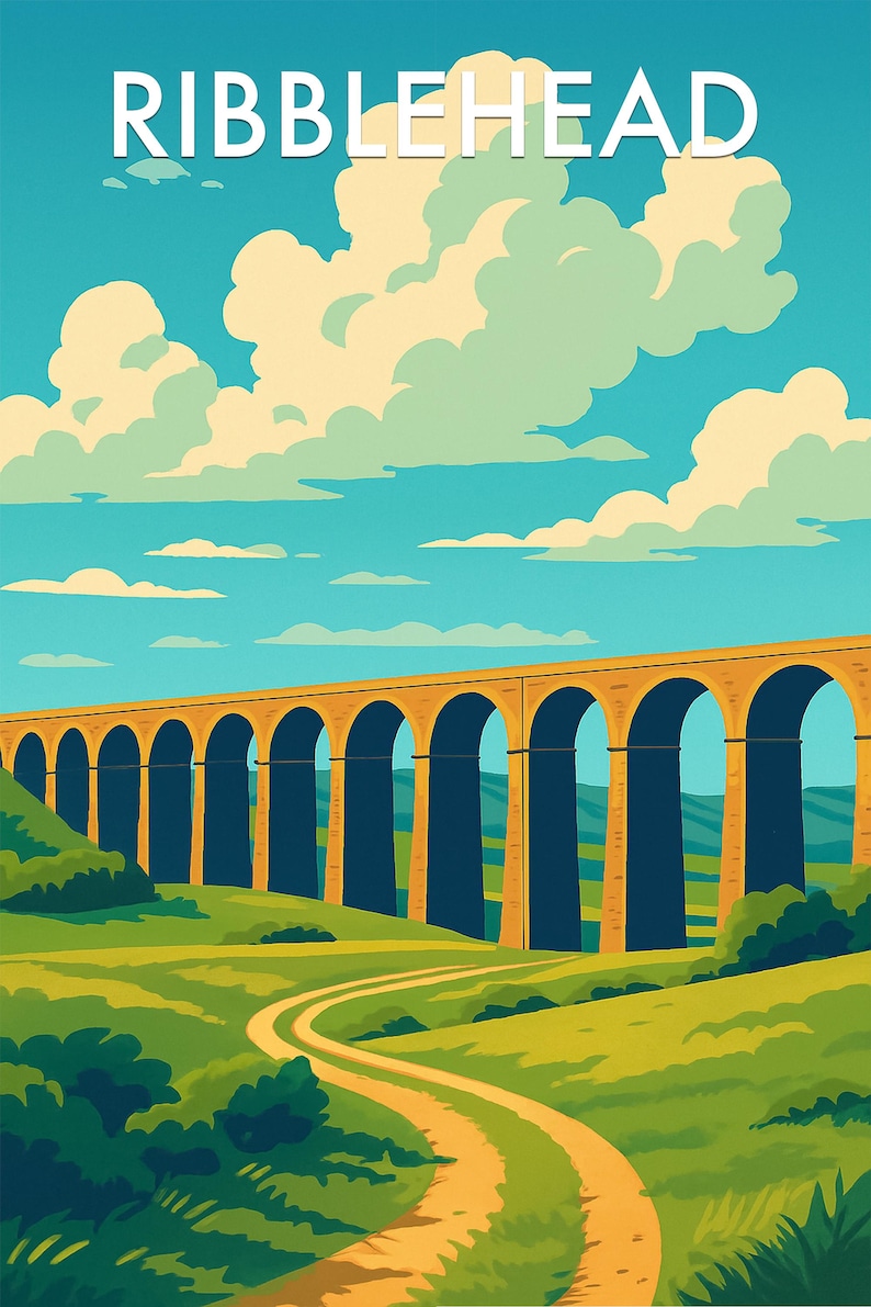 Ribblehead Poster – Yorkshire Print – 480 DPI – With Text – Digital ...
