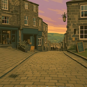 Haworth Poster – Yorkshire Print – 480 DPI – With Text – Digital Download (P045)