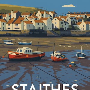 Staithes – Yorkshire Coast Print – 480 DPI – With Text – Digital Download (P047)