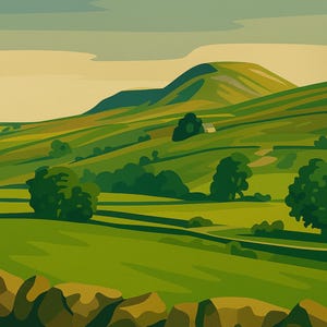 Pen-y-ghent Poster – Yorkshire Print – 480 DPI – With Text – Digital Download (P038)
